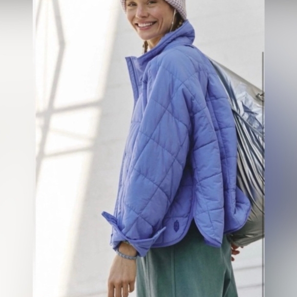 Free People Pippa Packable Puffer Jacket in Blue Blueberry Medium - Picture 9 of 13
